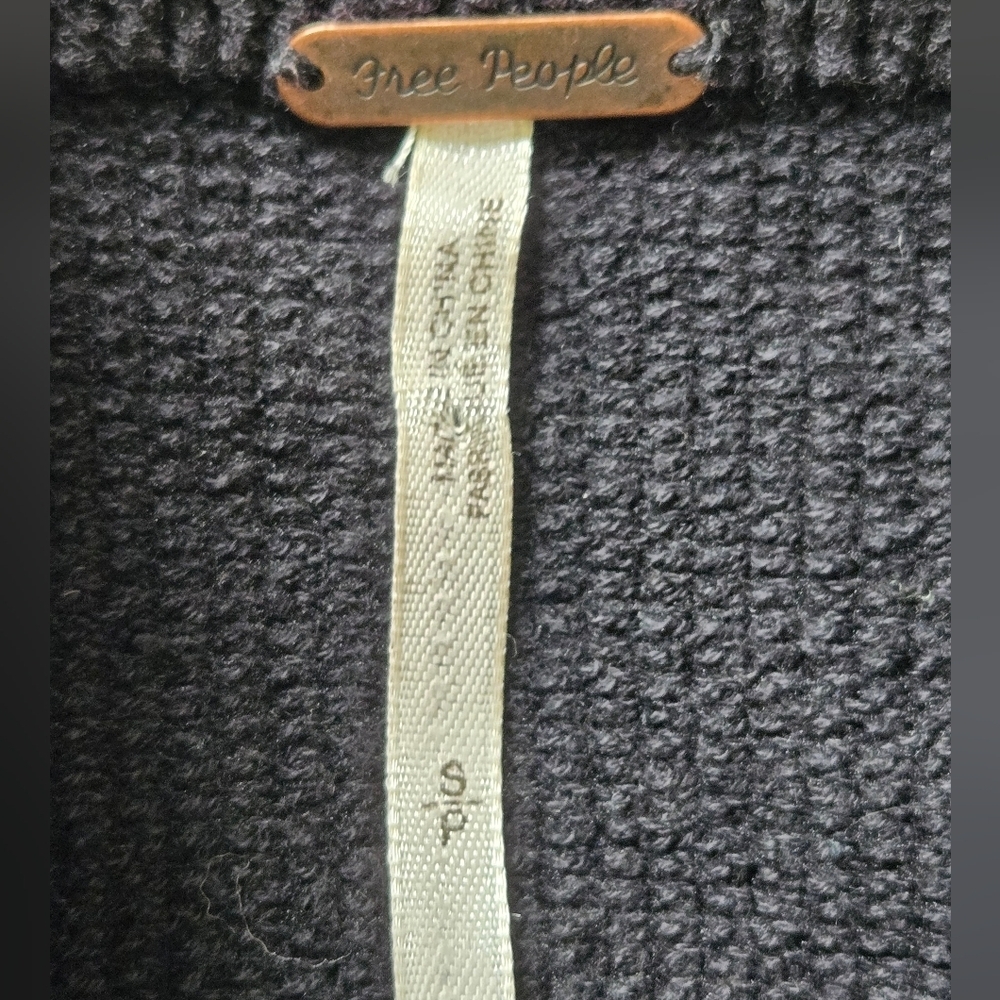 Free People Isla Ottoman Knit Ribbed Sweater Tunic Black size Small - Picture 10 of 16